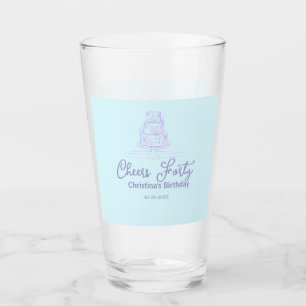 Copo De Pint Bolo de aniversário feliz quarenta anos azul roxo