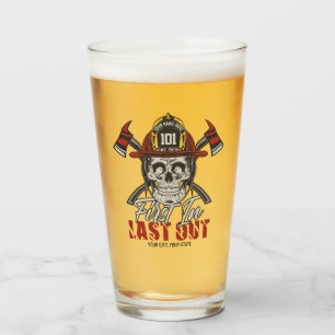 Copo De Pint Bombeiro de NOME Personalizado Primeiro no Bombeir