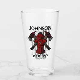 Copo De Pint Bombeiro NOME Fire Department Hydrant USA Flag