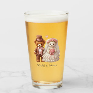 Copo De Pint Bonita Noiva De Urso De Teddy E Casamento De Noite