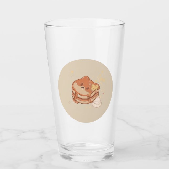 Copo De Pint Bonita Tumbler, Kawaii Shiba Inu Glass Cup (Frente)
