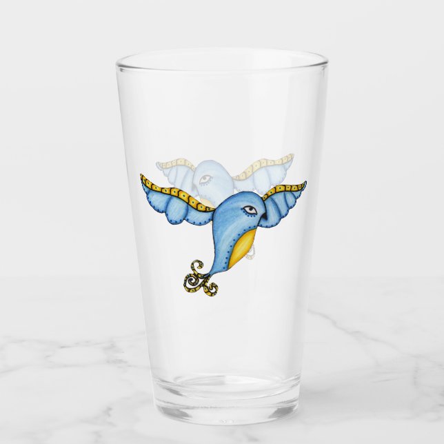 Copo De Pint Bonito Fantasy Bluebird no Voo Yellow Tail (Frente)