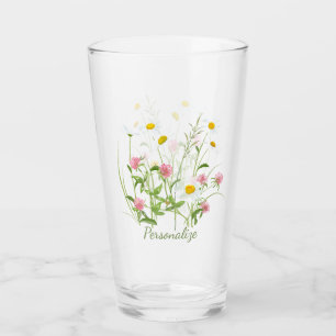 Copo De Pint Bonito Flores Selvagens Rosa-de-cravo