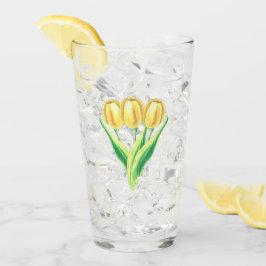 Copo De Pint Bonito Tulipas de Aquarela Flores de Mola