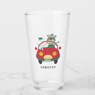 Copo De Pint Bonito Urso de Natal Snowman Red Car Nome Personal