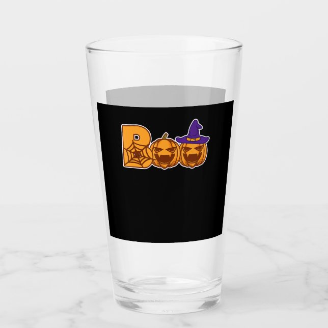 Copo De Pint Boo Halloween Pumpkin Faces Spider (Frente)