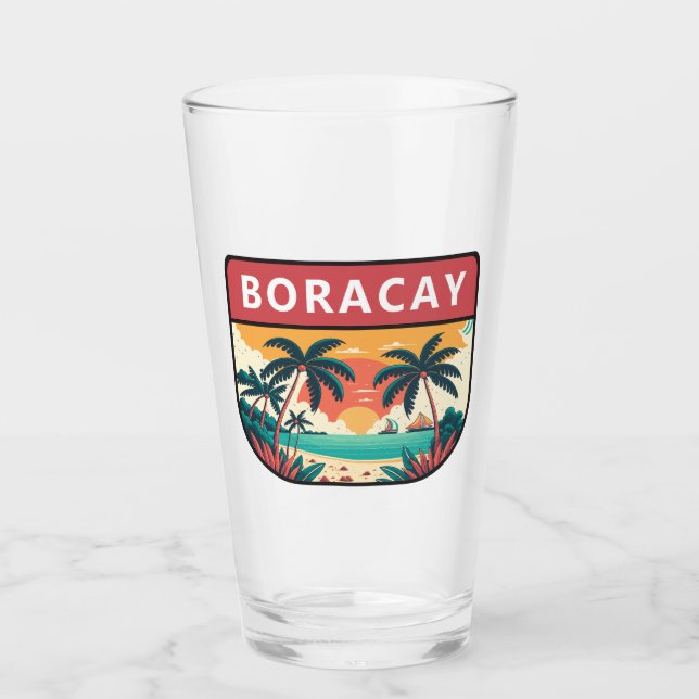 Copo De Pint Boracay Filipinas Retro Emblem (Frente)