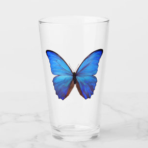 Copo De Pint Borboleta Azul de 16 oz