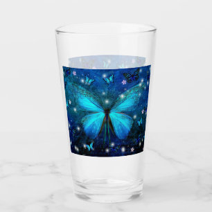 Copo De Pint Borboleta Azul Elegante