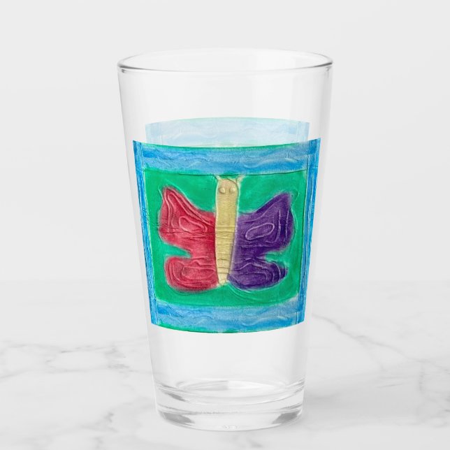 Copo De Pint Borboleta Colorida Original | Centro | (Frente)