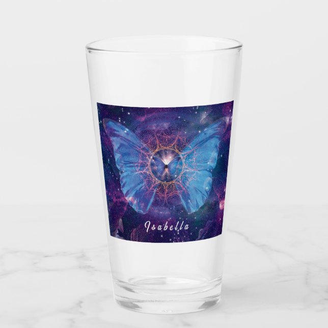 Copo De Pint Borboleta Morpho / Galaxy Mandala (Frente)