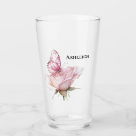 Copo De Pint Borboleta Rosa Bege Rosa  