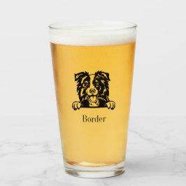 Copo De Pint Borda Collie Glass Tumbler
