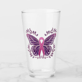 Copo De Pint Borda Floral da Borboleta de Sensibilização do Can