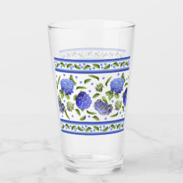 Copo De Pint Borda Folha Rico de Hydrangeas Azul