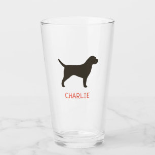 Copo De Pint Borda - Silhueta de Cão Terrier Personalizada