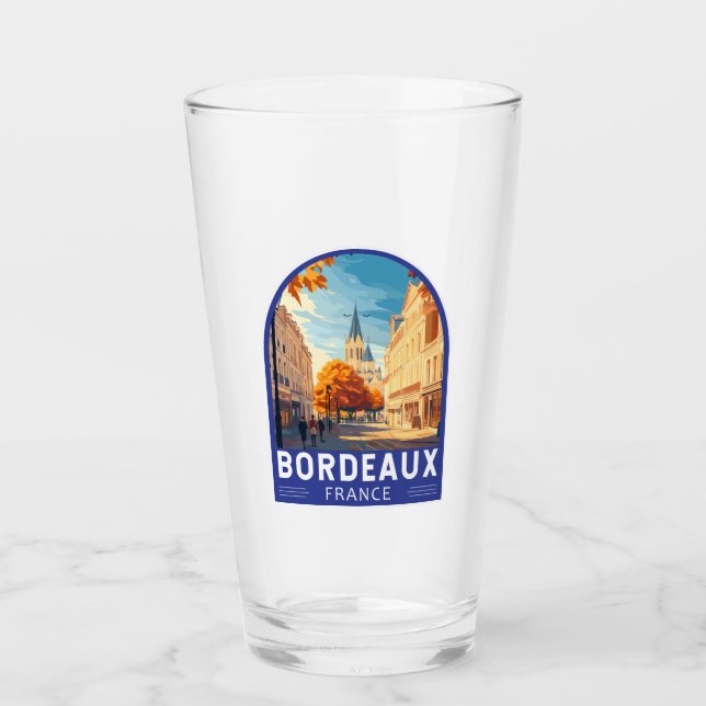 Copo De Pint Bordeaux France Viagem Art Emblem (Frente)