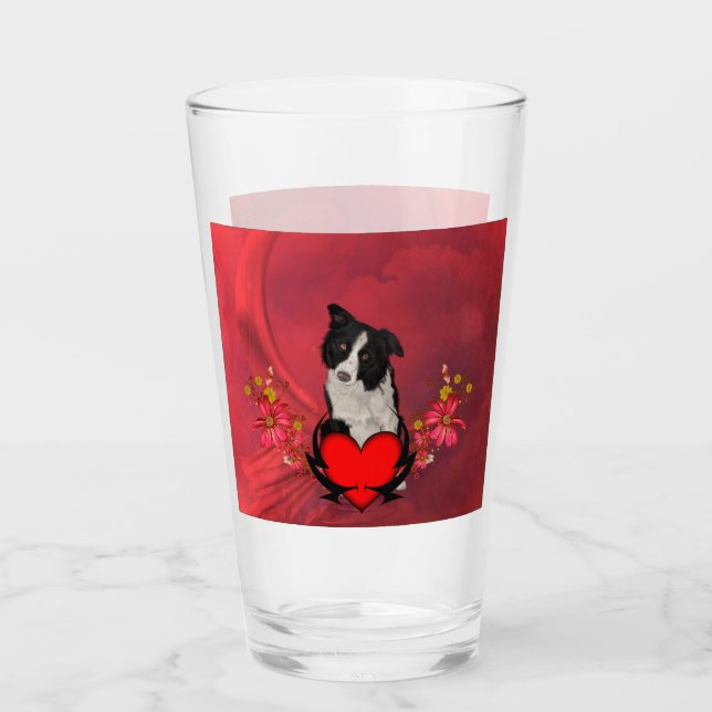 Copo De Pint Border collie bonito (Frente)