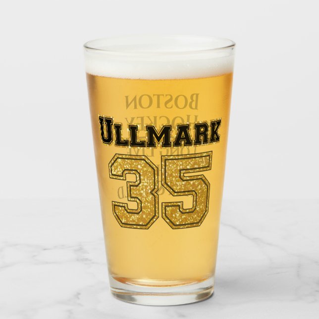 Copo De Pint Boston Hockey Ullmark 35 (Frente (Preenchido))