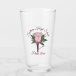Copo De Pint Botão de Rosa Rosa Festa de Despedida de Solteiro<br><div class="desc">Ideal para um presente ou favor único, este design de copo de vidro apresenta uma ilustração original de um botão de flor de rosa rosa. Ideal para um presente de noivo, favor de festa de despedida de solteiro ou favor de formatura ou peça central. Esta ilustração também está disponível em...</div>