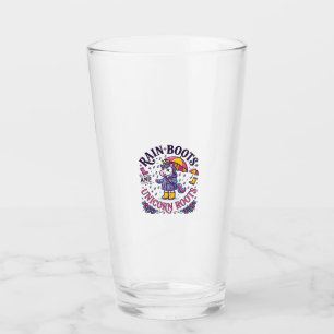 Copo De Pint Botas de Chuva de Unicórnio e Camisa Comercial Uni