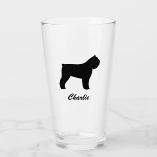 Copo De Pint Bouvier des Flandres Dog Silhouette Personalizado