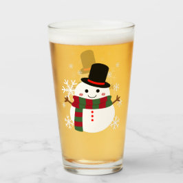Copo De Pint Branca de Natal Snowman