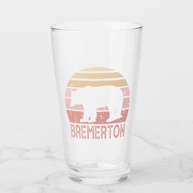 Copo De Pint Bremerton Washington Retro Bear (Frente)