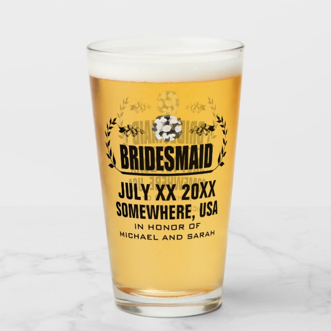 Copo De Pint Bridesmaid Personalizada (Frente (Preenchido))