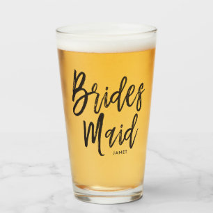 Copo De Pint Bridesman Estilo de Script Preto