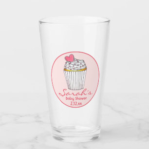 Copo De Pint Brinde de Chá de Bebê ou Noiva Cupcake Coração Ros