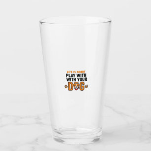 Copo De Pint Brinque Com Seu Cachorro Design de Gravura Vintage