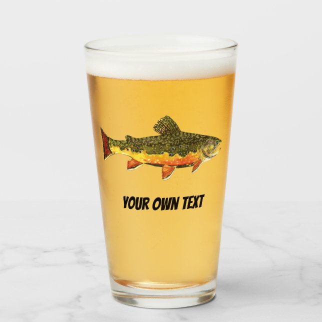 Copo De Pint Brook Trout Fly Fisheries Ichthyologista's Angler (Frente (Preenchido))