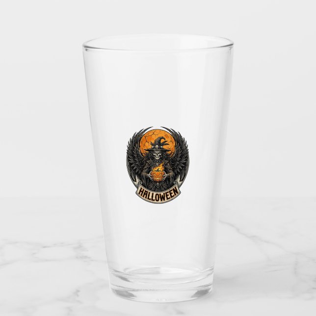 Copo De Pint Bruxa de Halloween Gótico Vintage (Frente)