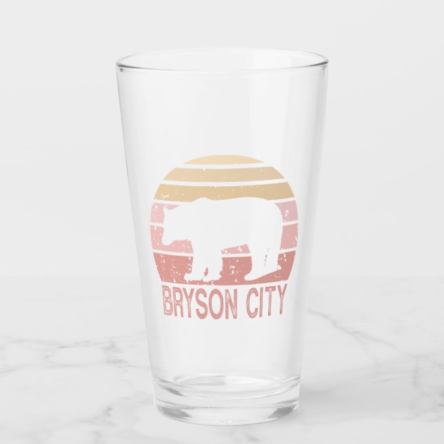 Copo De Pint Bryson City North Carolina Urso Retro (Frente)