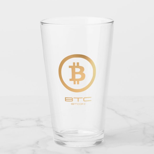 Copo De Pint BTC - Bitmoney (Dourado) (Frente)
