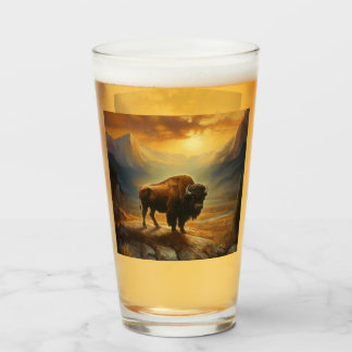 Copo De Pint Buffalo Bison Sunset Silhouette