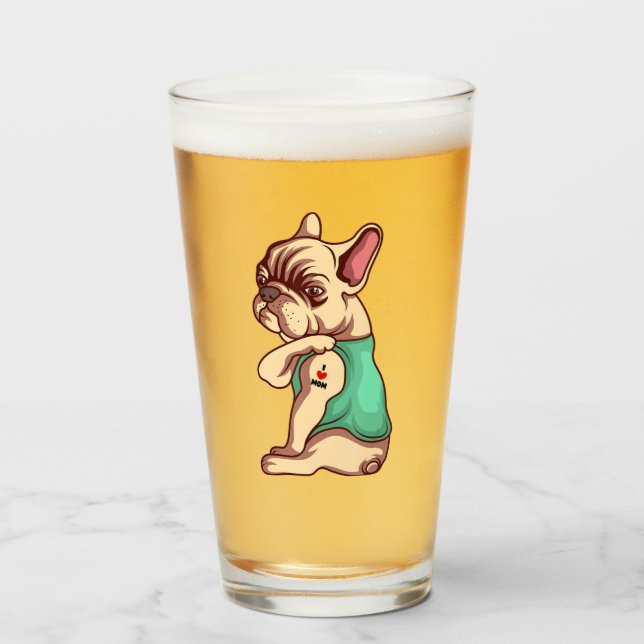 Copo De Pint Buldogue francês face Tumbler | Presentes De Mug (Frente (Preenchido))