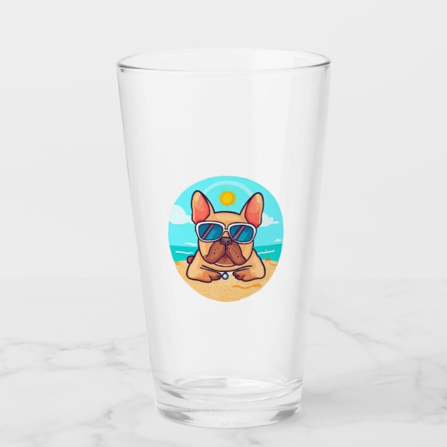 Copo De Pint Bulldog Francês nas Férias (Frente)