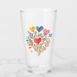Copo De Pint Buquê de aquarelas com copas e folhas