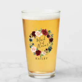 Copo De Pint Buquê de Borgonha | Madrinha de casamento