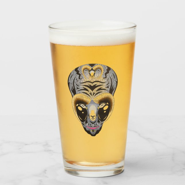 Copo De Pint Cabeça de Alienígena Híbrida (Frente (Preenchido))