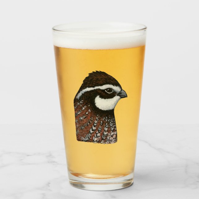 Copo De Pint Cabeça de Codorna Bobwhite (Frente (Preenchido))