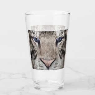 Copo De Pint Cabeça de Tigre Branco Estética da Vida Selvagem