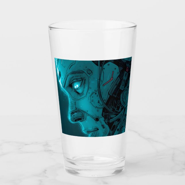 Copo De Pint CABEÇA ROBÓTICA CYBORG Cerveja (Frente)