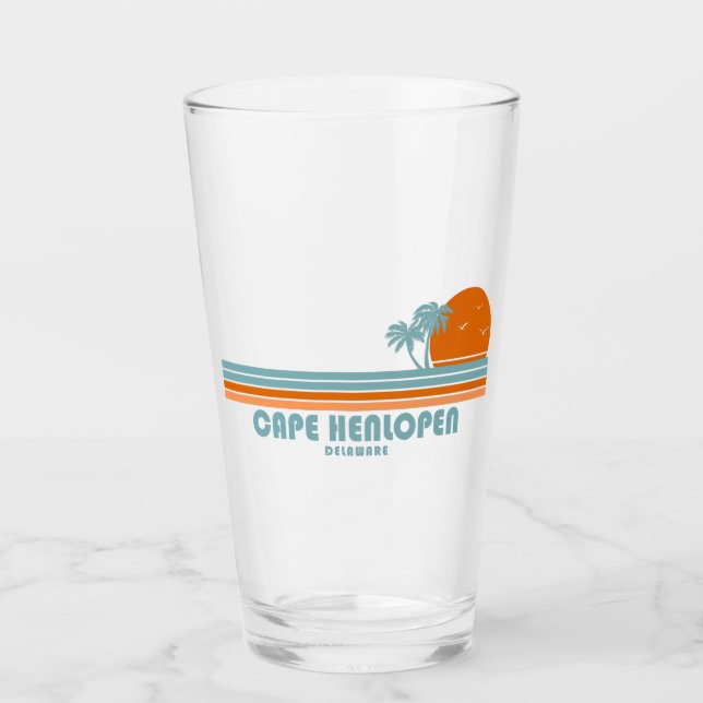 Copo De Pint Cabo Henlopen Delaware Sun Palm Trees (Frente)