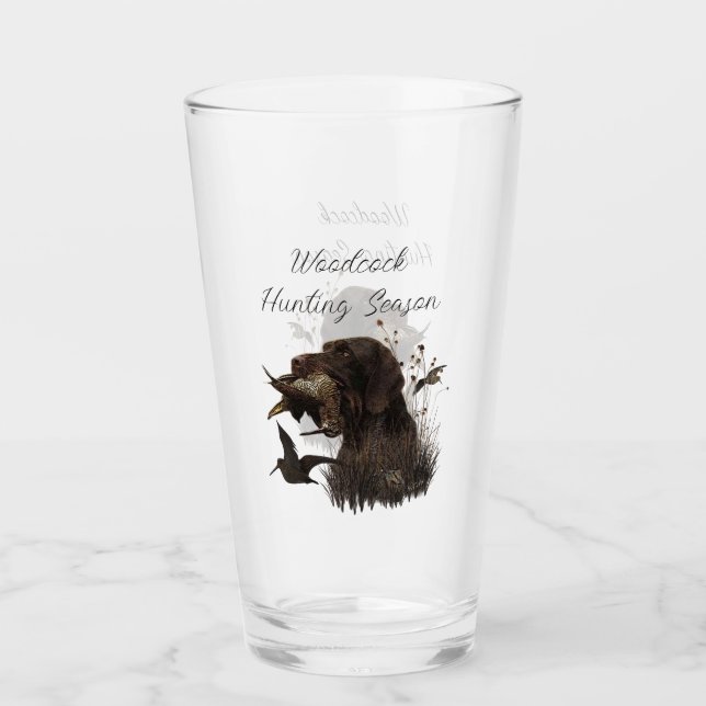 Copo De Pint Caça a Woodcock com Ponteiro Alemão Cabeado (Frente)