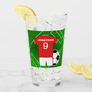 Copo De Pint Caça Personalizada Jersey Vermelho e Branco
