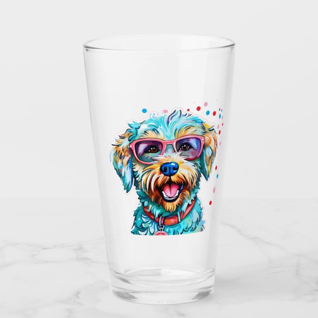Copo De Pint Cachorro com Óculos (Frente)