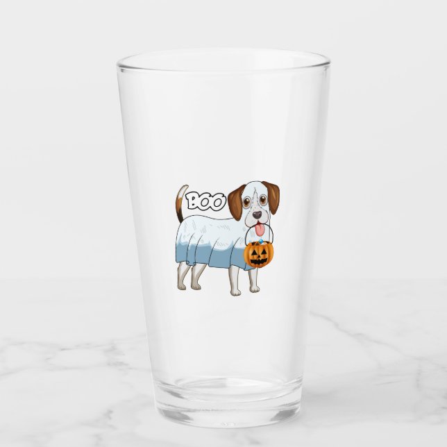 Copo De Pint Cachorro de Halloween Beagle Fantasma (Frente)